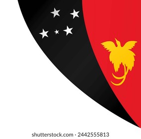 Papua New Guinea flag wave isolated on png or transparent background vector illustration.