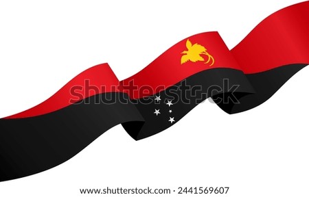Papua New Guinea flag wave isolated on png or transparent background vector illustration.