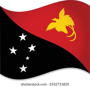 Papua New Guinea	Flag Waving Vector