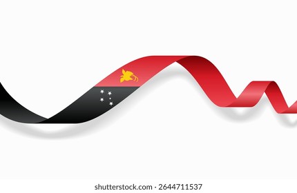 Papua New Guinea flag wavy abstract background layout. Vector illustration.
