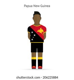 Papua New Guinea football player. Soccer uniform. Vector illustration.