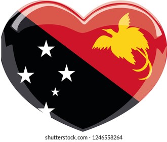 Papua New Guinea in a heart vector, sticker