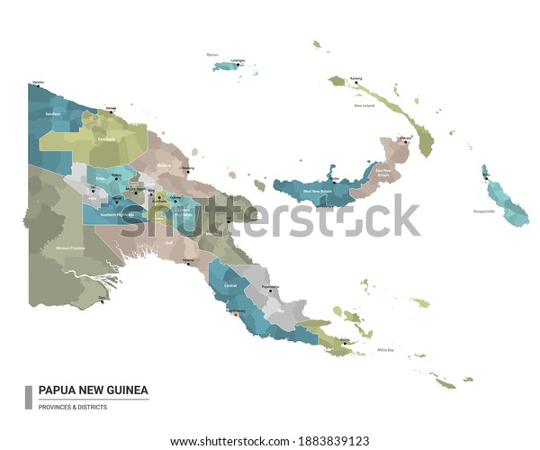 Papua New Guinea Higt Detailed Map Stock Vector (Royalty Free ...