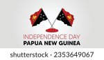 papua new guinea independence day vector poster with realistic waving national flag