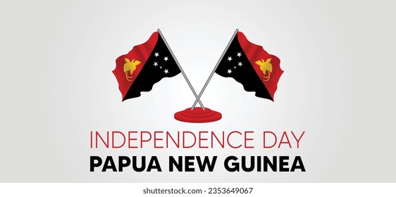 papua new guinea independence day vector poster with realistic waving national flag