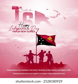 Papua New Guinea Independence Day creative greeting card design for social media post