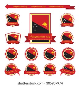 Papua New Guinea independence day flags infographic design