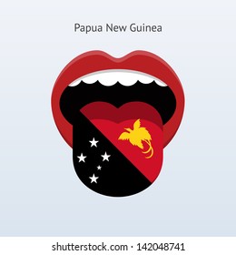 Papua New Guinea language. Abstract human mouth. Vector illustration.