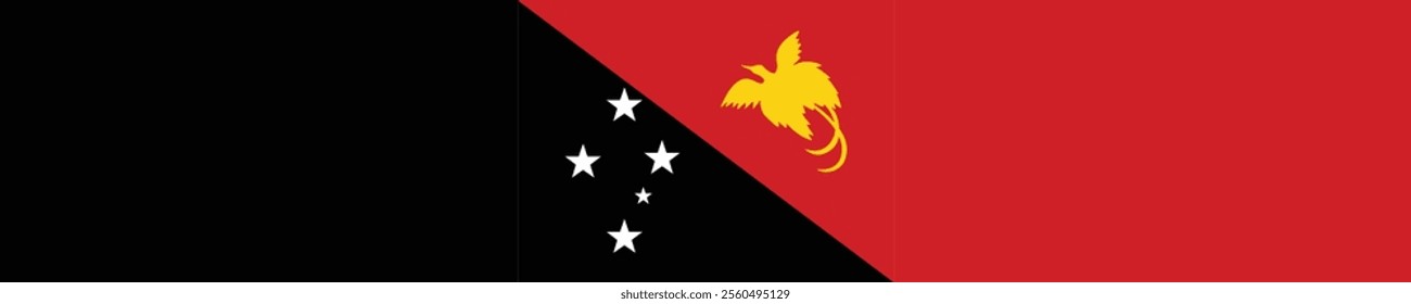 Papua New Guinea long banner flag digital vector illustration