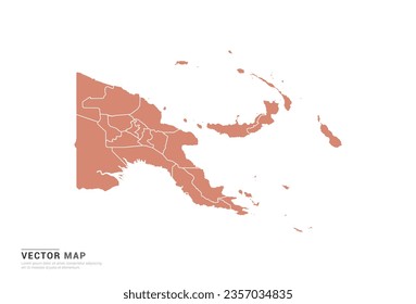 Papua New Guinea Map - abstract style orange isolated on white background for design vector.