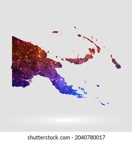 Papua New Guinea map background in polygonal style. Vector illustration low poly colorful Papua New Guinea map of isolated. Vector EPS 10.