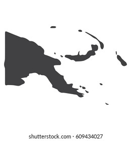 Papua New Guinea map in black on a white background. Vector illustration