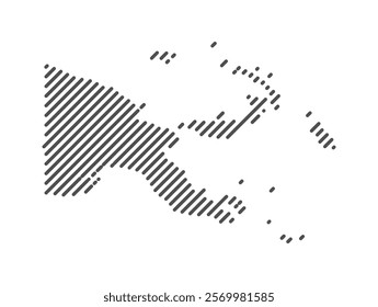 Papua New Guinea - Map of the country formed by lines. Vector Illustration.