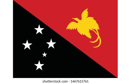 Papua New Guinea Map and Flag 