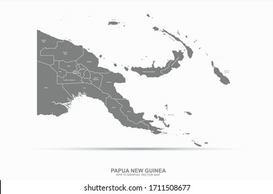 papua new guinea map. graphic vector country map of papua new guinea.