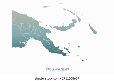 papua new guinea map. graphic vector country map of papua new guinea.