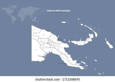papua new guinea map. graphic vector country map of papua new guinea.