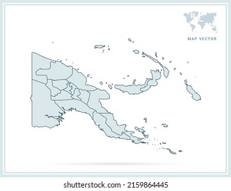 Papua New Guinea Map Green Vector Stock Vector (royalty Free 