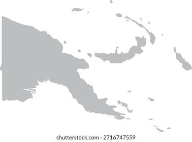 Papúa Nueva Guinea Mapa Gris Silueta Country en Oceanía Diseño Vector