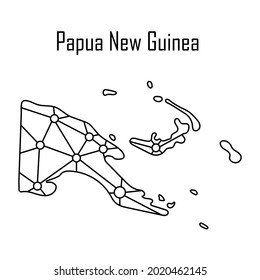 Papua New Guinea map icon, vector illustration in black isolated on white background.