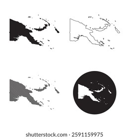 Papua New Guinea Map Icon Illustration Element Design