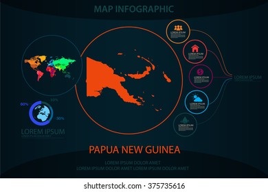 papua new guinea map infographic