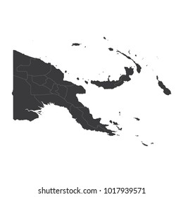 Papua New Guinea map on white background vector, Papua New Guinea Map Outline Shape Black on White Vector Illustration, High detailed black illustration map -Papua New Guinea.
