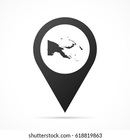 Papua New Guinea Map on location pin. Map pointer isolated on a white background.
Conceptual vector illustration.