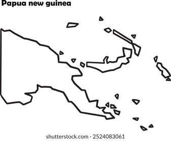 Papua new guinea map outline