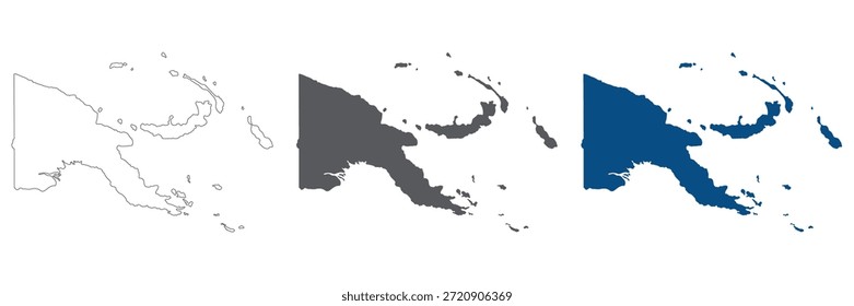 Papúa Nueva Guinea mapa conjunto. Mapa de la Nueva Guinea de Papúa.