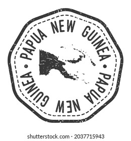 Papua New Guinea Map Stamp Retro Postmark. Silhouette Postal Passport. Seal Round Vector Icon. Badge Vintage Postage Design.