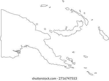 Papúa Nueva Guinea Mapa de trazos de la isla de Country en Oceanía Vector de diseño