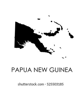 Papua New Guinea map in white background