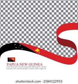 Papua New Guinea national flag ribbon stock vector	