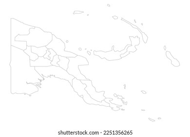 Papua New Guinea political map of administrative divisions