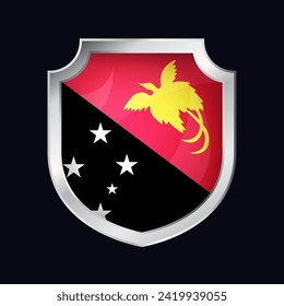 Papua New Guinea Silver Shield Flag Icon