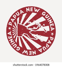 Papua New Guinea stamp. Travel red rubber stamp with the map of country, vector illustration. Can be used as insignia, logotype, label, sticker or badge of the Papua New Guinea.