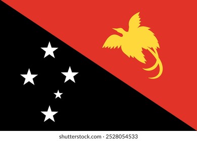 Papua new guinea vector flag. Accurate dimensions and official colors. This file is suitable for digital editing and printing of any size.