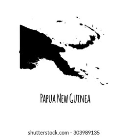 Papua New Guinea vector map with caption on white background. Can be used as element of your infographics or presentation