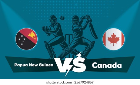 Papua New Guinea VS Canada , Canada Vs Papua New Guinea cricket match , Cricket match concept with creative illustration.eps