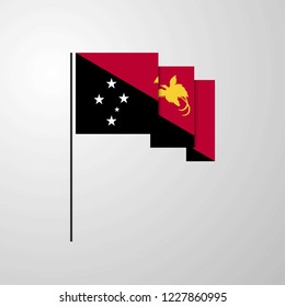 Papua New Guinea waving Flag creative background