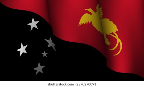 papua new guinea waving flag background design concept vector illustration suitable for poster on holiday, feast day or papua new guinea  independence day moment