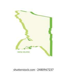 Papua Selatan Map - World Map International vector template. Indonesia region silhouette vector illustration
