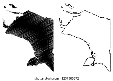 Papua (Subdivisions of Indonesia, Provinces of Indonesia) map vector illustration, scribble sketch Papua (Western New Guinea) map