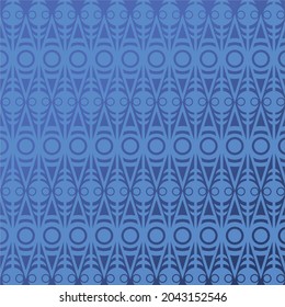 Papuan batik vector illustration, pattern background, isolated blue