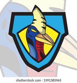 Papuan wild cassowary logo mascot for company