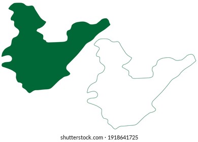 Papum Pare district (Arunachal Pradesh State, Republic of India) map vector illustration, scribble sketch Papum Pare map