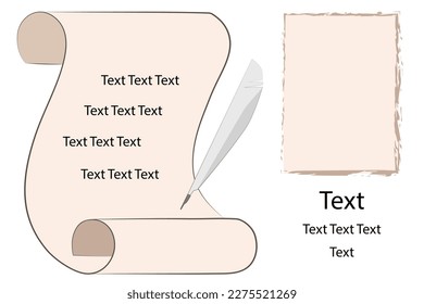 
Papyrus and feather with space for text and frame for photo or image. Suitable for presenting a poem or invitation card.