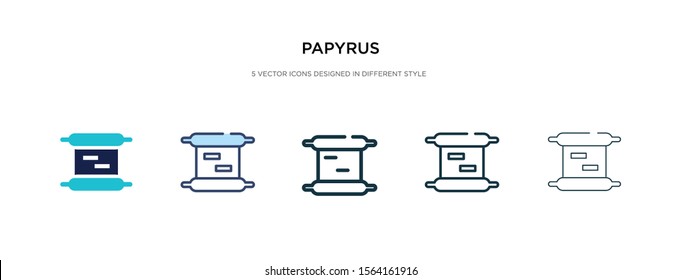 papyrus icon in different style vector illustration. two colored and black papyrus vector icons designed in filled, outline, line and stroke style can be used for web, mobile, ui