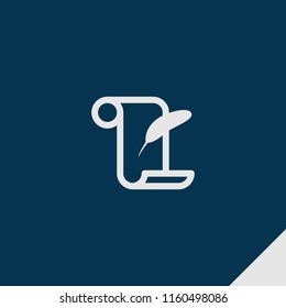 Papyrus icon. emblem isolated on dark blue background. papyrus icon in filled style for graphic and web design, logo, ui/ux design